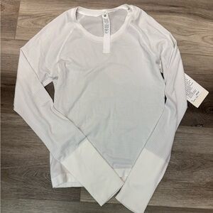 Lululemon Athletica White swiftly race length Long Sleeve Tee